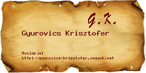 Gyurovics Krisztofer névjegykártya