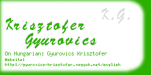 krisztofer gyurovics business card